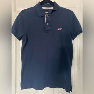 Hollister Men's Dark Blue Polo Shirt